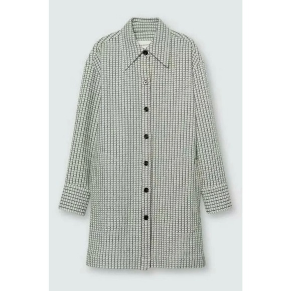 Club Monaco EUC Tweed Boucle Overshirt Jacket Coat Shaket Size M Checkered - Picture 4 of 13